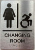 CHANGING ROOM  with Raised letters/Image & Grade 2 Braille - Includes Red Adhesive pad for Easy Installation CHANGING ROOM  with Raised letters/Image & Grade 2 Braille - Includes Red Adhesive pad for Easy Installation