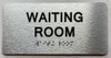 WAITING ROOM  with Raised letters/Image & Grade 2 Braille - Includes Red Adhesive pad for Easy Installation Building Sign