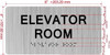 ELEVATOR ROOM  with Raised letters/Image & Grade 2 Braille - Includes Red Adhesive pad for Easy Installation Building Sign ELEVATOR ROOM  with Raised letters/Image & Grade 2 Braille - Includes Red Adhesive pad for Easy Installation Building Sign