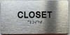 CLOSET  with Raised letters/Image & Grade 2 Braille - Includes Red Adhesive pad for Easy Installation Sign CLOSET  with Raised letters/Image & Grade 2 Braille - Includes Red Adhesive pad for Easy Installation Sign