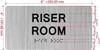 RISER ROOM  with Raised letters/Image & Grade 2 Braille - Includes Red Adhesive pad for Easy Installation Building Sign RISER ROOM  with Raised letters/Image & Grade 2 Braille - Includes Red Adhesive pad for Easy Installation Building Sign