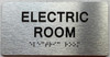 ELECTRIC ROOM  with Raised letters/Image & Grade 2 Braille - Includes Red Adhesive pad for Easy Installation