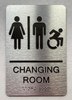 CHANGING ROOM ACCESSIBLE  / Unisex CHANGING ROOM ACCESSIBLE  with Raised letters/Image & Grade 2 Braille - Includes Red Adhesive pad for Easy Installation Signage CHANGING ROOM ACCESSIBLE  / Unisex CHANGING ROOM ACCESSIBLE  with Raised letters/Image & Grade 2 Braille - Includes Red Adhesive pad for Easy Installation Signage