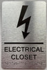 ELECTRICAL CLOSET  with Raised letters/Image & Grade 2 Braille - Includes Red Adhesive pad for Easy Installation Safety Sign ELECTRICAL CLOSET  with Raised letters/Image & Grade 2 Braille - Includes Red Adhesive pad for Easy Installation Safety Sign