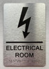 ELECTRICAL ROOM  with Raised letters/Image & Grade 2 Braille - Includes Red Adhesive pad for Easy Installation Signage ELECTRICAL ROOM  with Raised letters/Image & Grade 2 Braille - Includes Red Adhesive pad for Easy Installation Signage