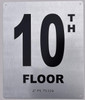 10TH Floor Sign-Tactile Signs - Floor Number Sign-Tactile Signs - Tactile Touch Braille Sign-Tactile Signs