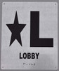 Lobby Sign-Tactile Signs  Silver - Star Lobby Sign-Tactile Signs  Floor Number Sign-Tactile Signs - Tactile Touch Braille Sign-Tactile Signs