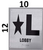 Lobby Sign-Tactile Signs  Silver - Star Lobby Sign-Tactile Signs  Floor Number Sign-Tactile Signs - Tactile Touch Braille Sign-Tactile Signs