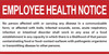 Restaurant/Food Facility Employee Health Notice Sign Restaurant/Food Facility Employee Health Notice Sign