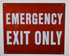Emergency EXIT ONLY  Sign Emergency EXIT ONLY  Sign