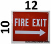 FIRE EXIT Arrow Right  Safety Sign