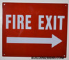 FIRE EXIT Arrow Right  Building Sign