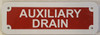 AUXILIARY DRAIN  Building Sign