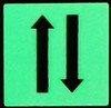 GLOW IN DARK UPWARDS AND DOWNWARDS ARROW EMERGENCY MARKING BUILDING SIGN GLOW IN DARK UPWARDS AND DOWNWARDS ARROW EMERGENCY MARKING BUILDING SIGN