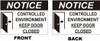 Notice Controlled Enviroment Keep Door Closed Decal Sticker SignDouble Sided for Window Door Notice Controlled Enviroment Keep Door Closed Decal Sticker SignDouble Sided for Window Door