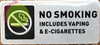 NO Smoking Including Vaping & E-Cigarettes BUILDING SIGN