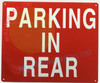 Parking in Rear HPD SIGN
