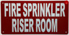 FIRE SPRINKLER RISER ROOM Compliance Sign