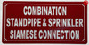 COMBINATION STANDPIPE AND SPRINKLER SIAMESE CONNECTION Compliance Sign
