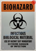 Biohazard Infectious Biological Material HPD SIGN Biohazard Infectious Biological Material HPD SIGN