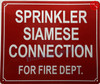 SPRINKLER SIAMESE CONNECTION FOR FIRE DEPARTMENT SIGN SPRINKLER SIAMESE CONNECTION FOR FIRE DEPARTMENT SIGN