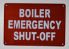 BOILER EMERGENCY SHUT-OFF HPD SIGN