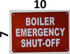BOILER EMERGENCY SHUT-OFF DOB SIGN