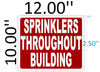 SPRINKLERS THROUGHOUT BUILDING  Safety Sign SPRINKLERS THROUGHOUT BUILDING  Safety Sign