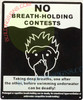 NO BREATH HOLDING CONTESTS NYC POOL SIGNAGE