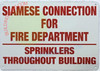 Siamese Connection for FIRE Department SPRINKLERS Throughout Building DOB SIGN