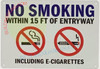 NO Smoking Within 15 FEET ENTRYWAY DOB SIGN NO Smoking Within 15 FEET ENTRYWAY DOB SIGN