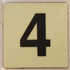 PHOTOLUMINESCENT DOOR NUMBER 4 DOB SIGN HEAVY DUTY / GLOW IN THE DARK "DOOR NUMBER FOUR" DOB SIGN HEAVY DUTY