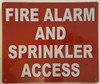 FIRE ALARM AND SPRINKLER ACCESS