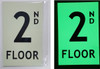 FLOOR NUMBER Sign2ND FLOOR SIGN- PHOTOLUMINESCENT GLOW IN THE DARK SIGNAGE