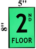 FLOOR NUMBER Sign2ND FLOOR SIGN- PHOTOLUMINESCENT GLOW IN THE DARK SAFETY SIGN