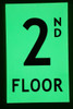 FLOOR NUMBER2ND FLOOR- PHOTOLUMINESCENT GLOW IN THE DARK Compliance Sign