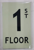 FLOOR NUMBER Sign1ST FLOOR SignPHOTOLUMINESCENT GLOW IN THE DARK SIGNAGE FLOOR NUMBER Sign1ST FLOOR SignPHOTOLUMINESCENT GLOW IN THE DARK SIGNAGE