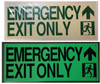 PHOTOLUMINESCENT EMERGENCY EXIT ONLY SIGNAGE HEAVY DUTY / GLOW IN THE DARK "EXIT" SIGNAGE HEAVY DUTY