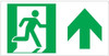 GLOW IN THE DARK HIGH INTENSITY SELF STICKING PVC GLOW IN THE DARK SAFETY GUIDANCE Sign"EXIT" SIGN 4.5X9 WITH RUNNING MAN AND UP ARROW