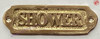 BRASS SHOWER SIGN-BRASS SHOWER DOOR SAFETY SIGN