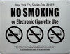 NYC NO SMOKING OR ELECTRONIC CIGARETTES HPD SIGN FOR RESTURANTS NYC NO SMOKING OR ELECTRONIC CIGARETTES HPD SIGN FOR RESTURANTS