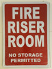 FIRE Riser Room  Sign FIRE Riser Room  Sign