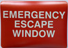 EMERGENCY ESCAPE WINDOW Decal/STICKER Compliance Sign EMERGENCY ESCAPE WINDOW Decal/STICKER Compliance Sign