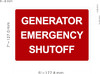 GENERATOR EMERGENCY STOP Decal/STICKER Compliance Sign