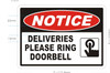 NOTICE DELIVERIES PLEASE RING DOORBELL HPD SIGN NOTICE DELIVERIES PLEASE RING DOORBELL HPD SIGN