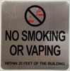 NO SMOKING OR VAPING WITHIN 25 FEET OF BUILDING DOB SIGN NO SMOKING OR VAPING WITHIN 25 FEET OF BUILDING DOB SIGN
