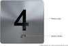 Elevator JAMB Plate with Braille - Elevator Floor Number Brush SILVER Elevator JAMB Plate with Braille - Elevator Floor Number Brush SILVER