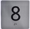 Elevator JAMB Plate with Braille - Elevator Floor Number Brush SILVER Elevator JAMB Plate with Braille - Elevator Floor Number Brush SILVER