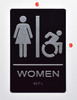 RESTROOM BUILDING SIGNTactile Graphics Grade 2 Braille Text with raised letters, Material: Aluminum, Safety BUILDING SIGNfor Office, school Hospital, brush BLACK