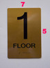 Stair and floor HPD SIGN Raised letters , Raised Image & Grade 2 Braille - Includes Red Adhesive pad for Easy Installation